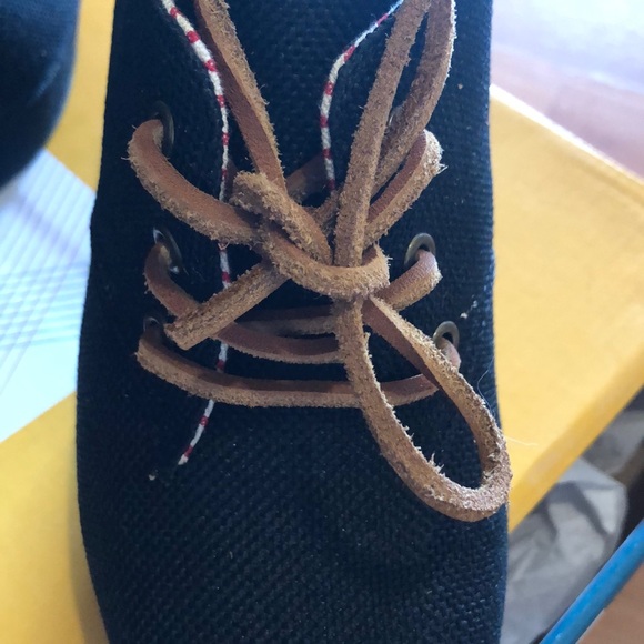 Black lace up peep toe booties - Picture 3 of 5